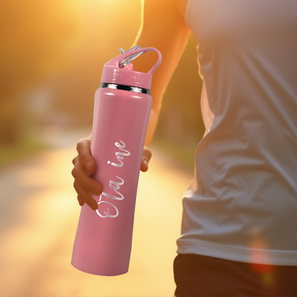 زجاجة ماء شخصية مع قش للشرب، ز - مراجعة Sports Equipment And Names وسعره