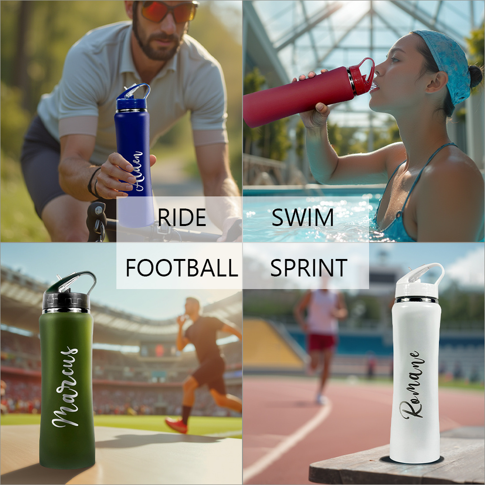 زجاجة ماء شخصية مع قش للشرب، ز - مراجعة Sports Equipment And Names وسعره